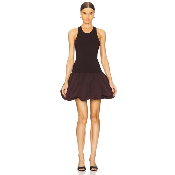 NWT A.L.C. Eloise Bubble Mini Dress in Chocolate Plum Size Small - Picture 1 of 6